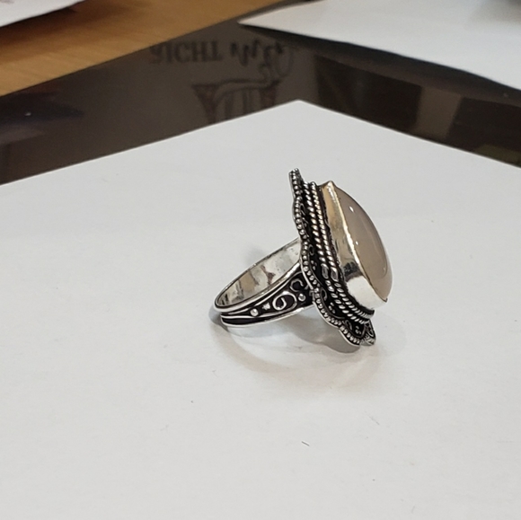 Quartz ring, 925 silver rose quartz vintage antique ring - Picture 9 of 14